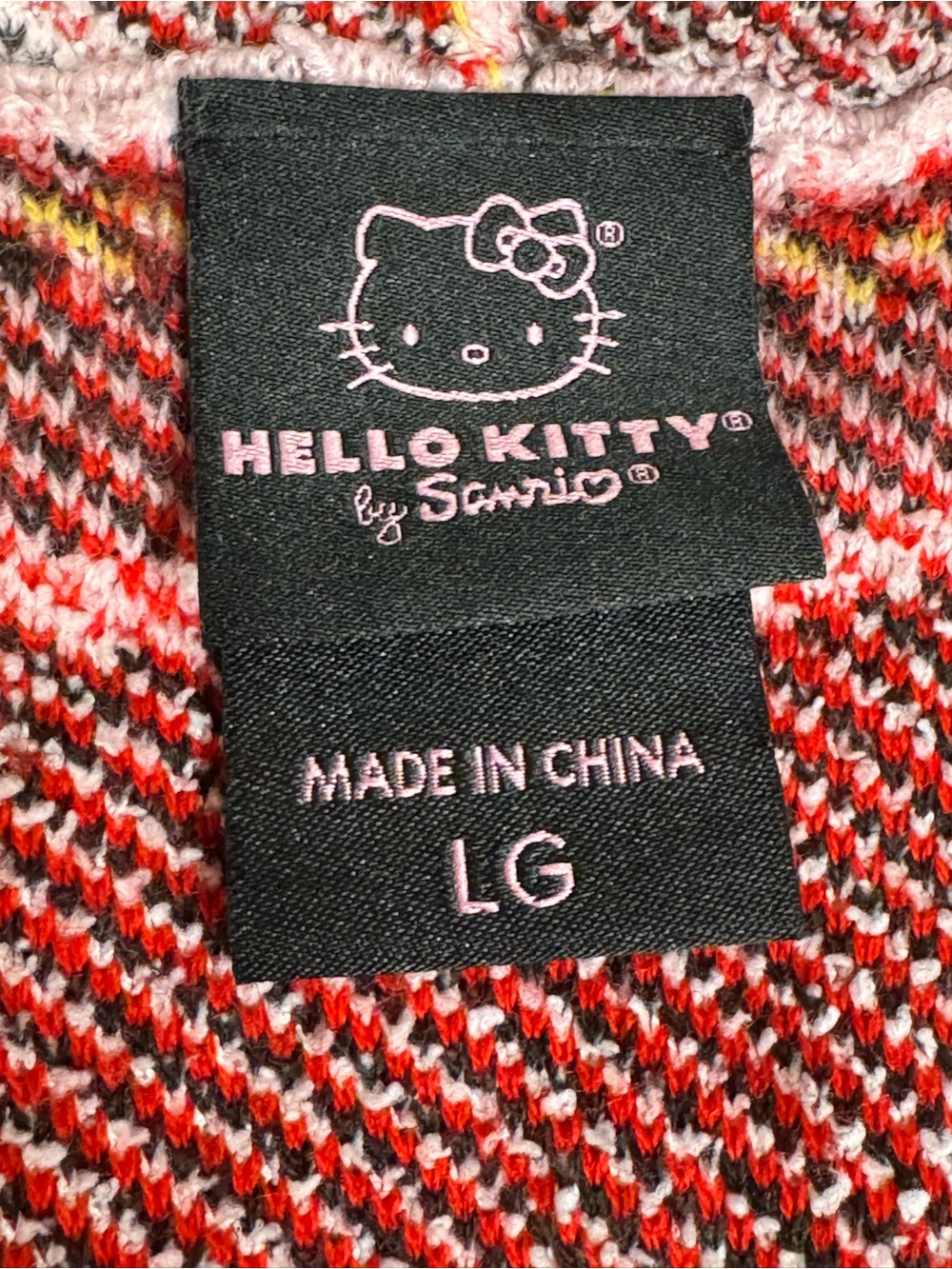 Hello Kitty Face Bow Hooded Cardigan Size L Pink Sanrio - Picture 8 of 9